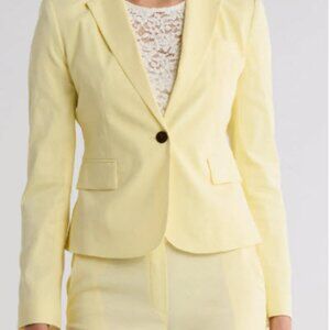 Theory shrunken linen blend jacket, NWT, yellow, Size 0